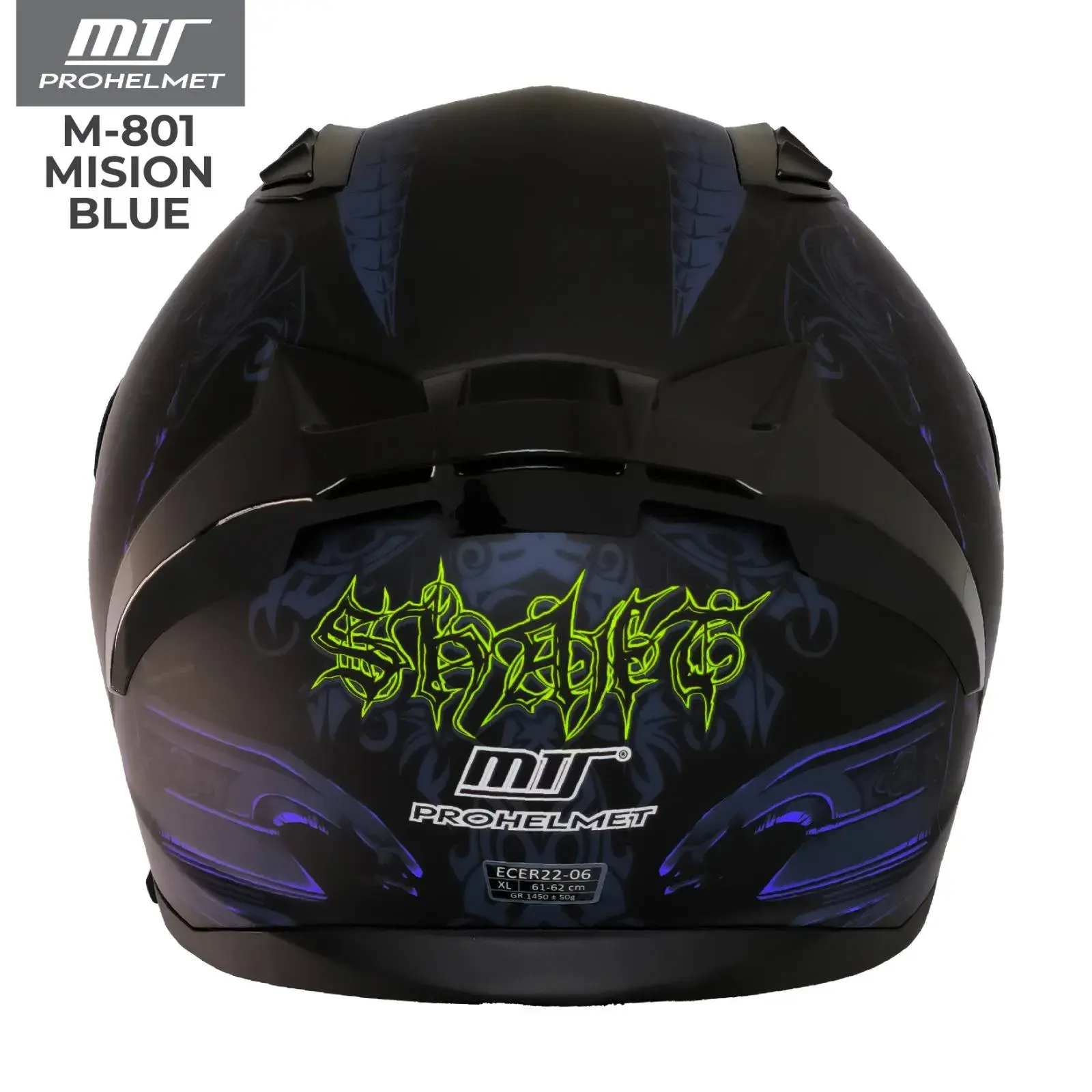MTS M-801 MISION BLUE MAT FULL FACE KASK (SİYAH VİZÖRLÜ)